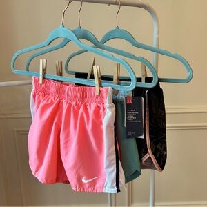 Nike, Under Armour, Old Navy girls athletic shorts bundle, sizes M/L